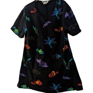 Vintage Coconut Bay Colorful Fish Dress
